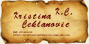Kristina Čeklanović vizit kartica